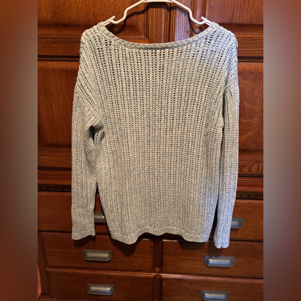 Talbots Mint Open-Knit Crewneck Sweater - Picture 3 of 4